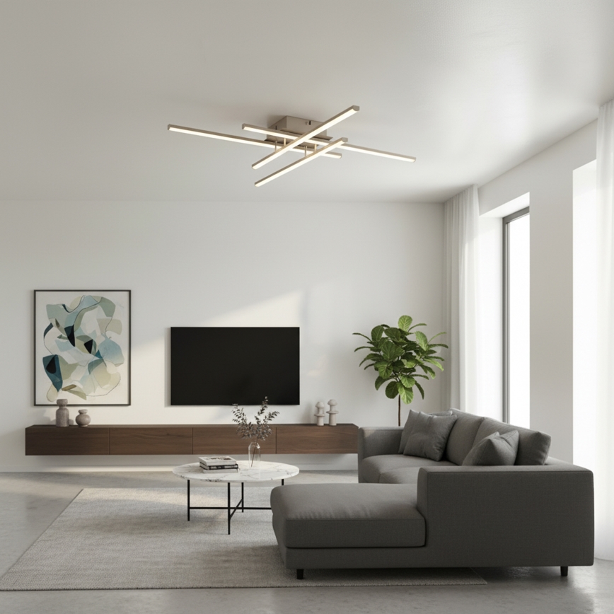 Brilagi - Plafonieră LED STRIPES LED/37W/230V 68x68 cm argintie