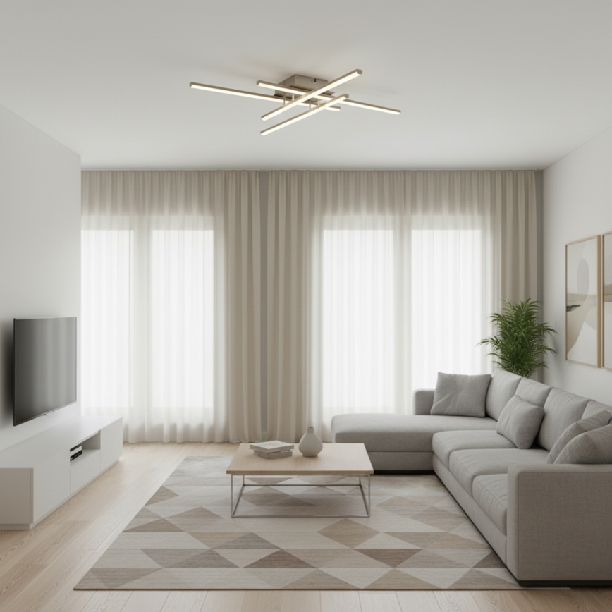 Brilagi - Plafonieră LED STRIPES LED/37W/230V 68x68 cm argintie