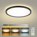 Brilagi – Plafonieră LED Ultra Slim dimabilă, 24W, 230V, 2700–6500K, Ø 42 cm, negru, cu telecomandă