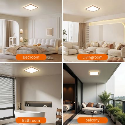 Brilagi - Plafonieră LED pentru baie ULTRA SLIM LED/18W/230V 30x30 cm roz auriu IP54