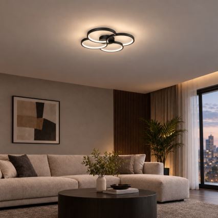 BRILAGI - Plafonieră LED VELO, 42 W, 230 V, 4000 K, Ø 52 cm, negru