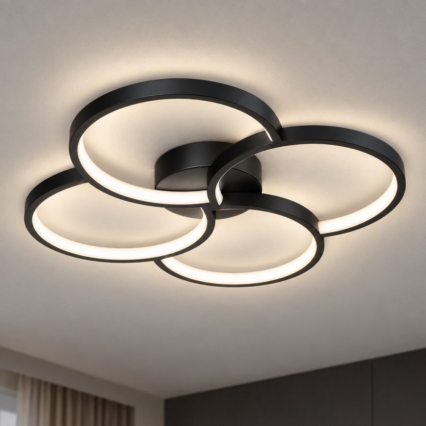 BRILAGI - Plafonieră LED VELO, 42 W, 230 V, 4000 K, Ø 52 cm, negru