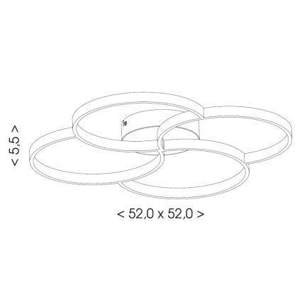 Brilagi - Plafonieră LED VELO, 42 W, 230 V, 4000 K, Ø 52 cm, negru