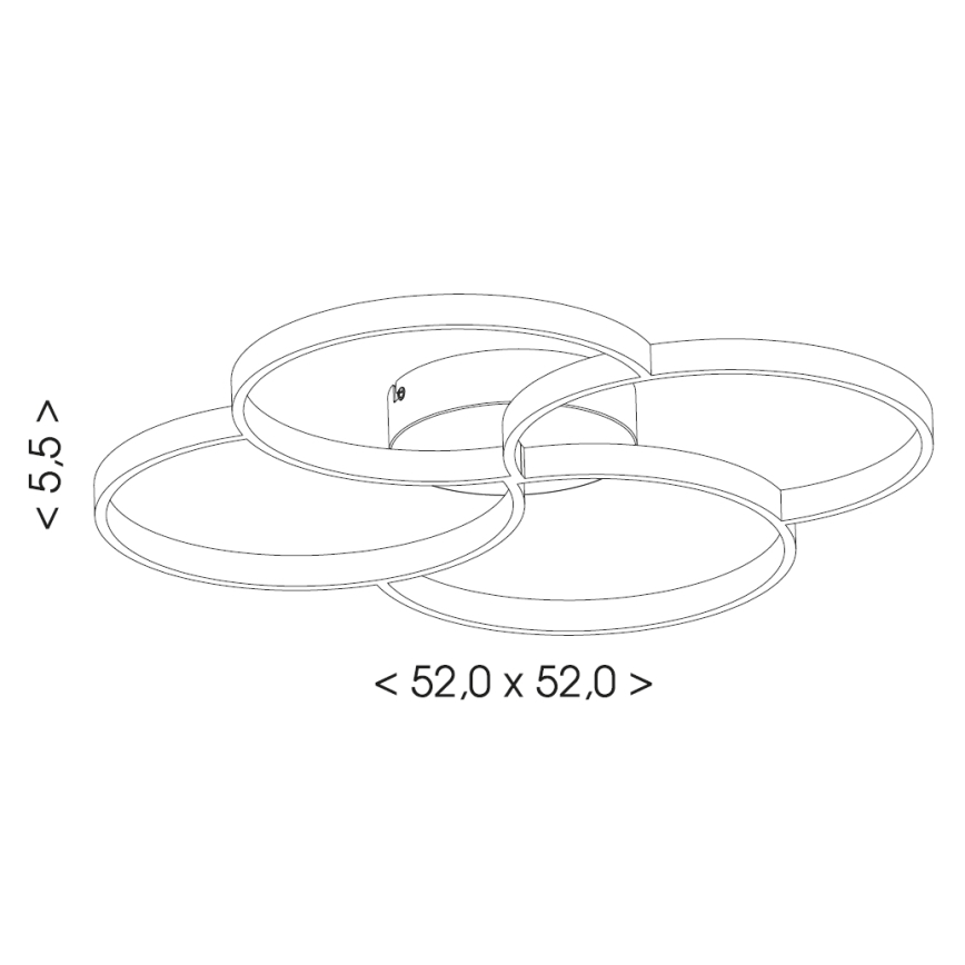Brilagi - Plafonieră LED VELO, 42 W, 230 V, 4000 K, Ø 52 cm, negru