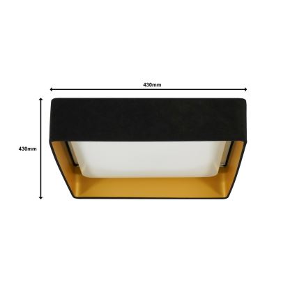 Brilagi - Plafonieră LED VELVET SQUARE, 24W, 230V, 43x43 cm, neagră