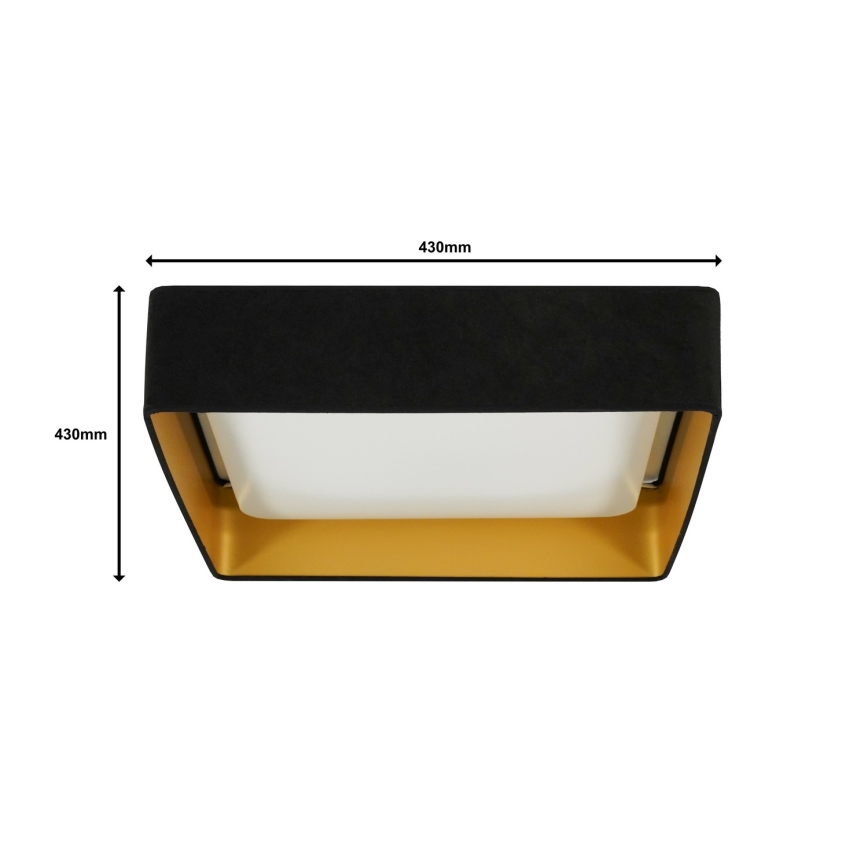 Brilagi - Plafonieră LED VELVET SQUARE, 24W, 230V, 43x43 cm, neagră