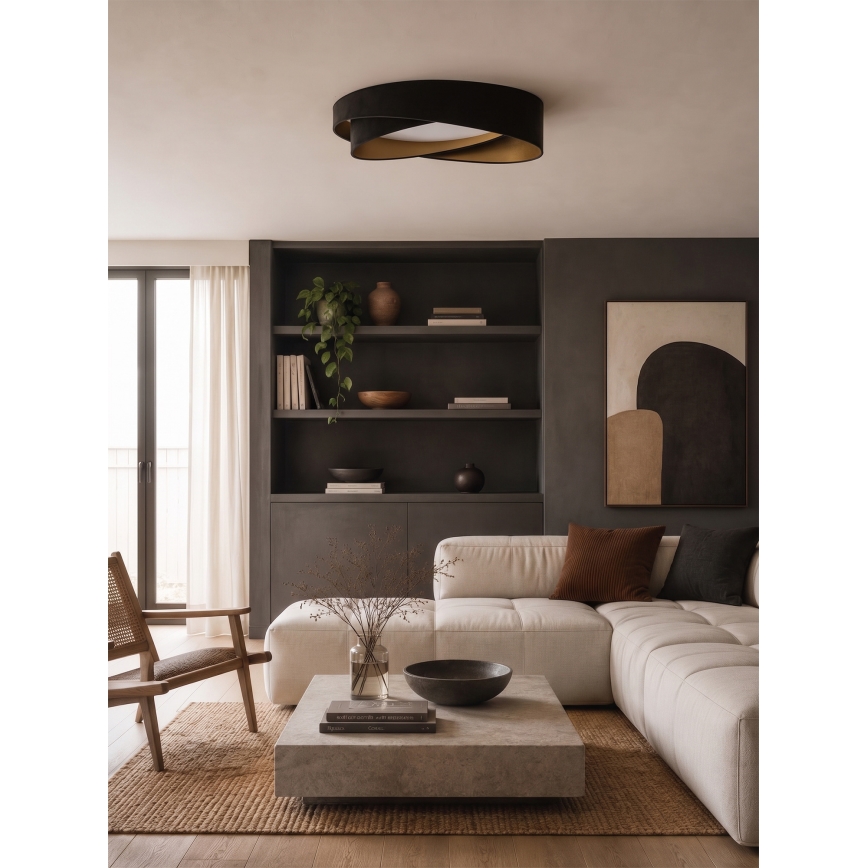 BRILAGI - Plafonieră LED VELVET TWIST LED/24W/230V 4000K Ø 55 cm negru/auriu