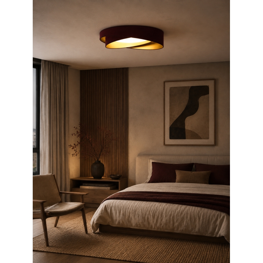 BRILAGI - Lampă de tavan LED VELVET TWIST LED/24W/230V 4000K Ø 55 cm vișiniu/auriu