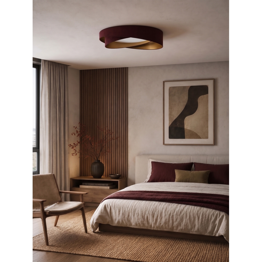 BRILAGI - Lampă de tavan LED VELVET TWIST LED/24W/230V 4000K Ø 55 cm vișiniu/auriu