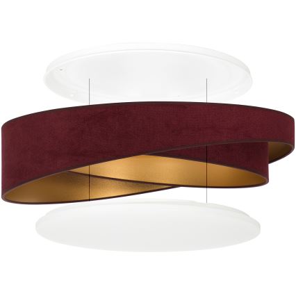 BRILAGI - Lampă de tavan LED VELVET TWIST LED/24W/230V 4000K Ø 55 cm vișiniu/auriu