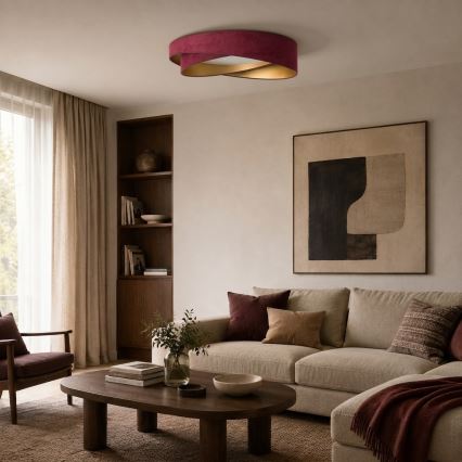 BRILAGI - Plafonieră LED VELVET TWIST LED/24W/230V 4000K Ø 55 cm vișiniu/auriu