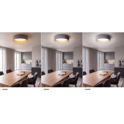 Brilagi - Plafonieră LED VELVET VARI LED/24W/230V 3000/4000/6500K Ø 45 cm gri/auriu