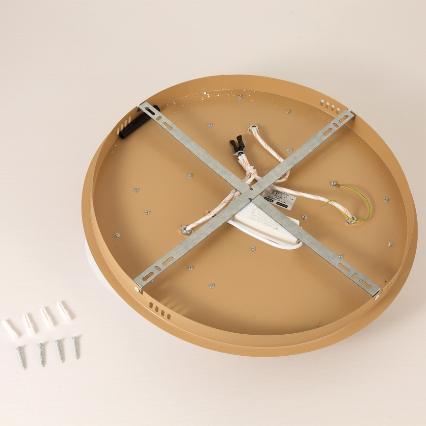 Brilagi - Plafonieră LED VISBY WOOD, 36 W, 230 V, Ø 50 cm, maro