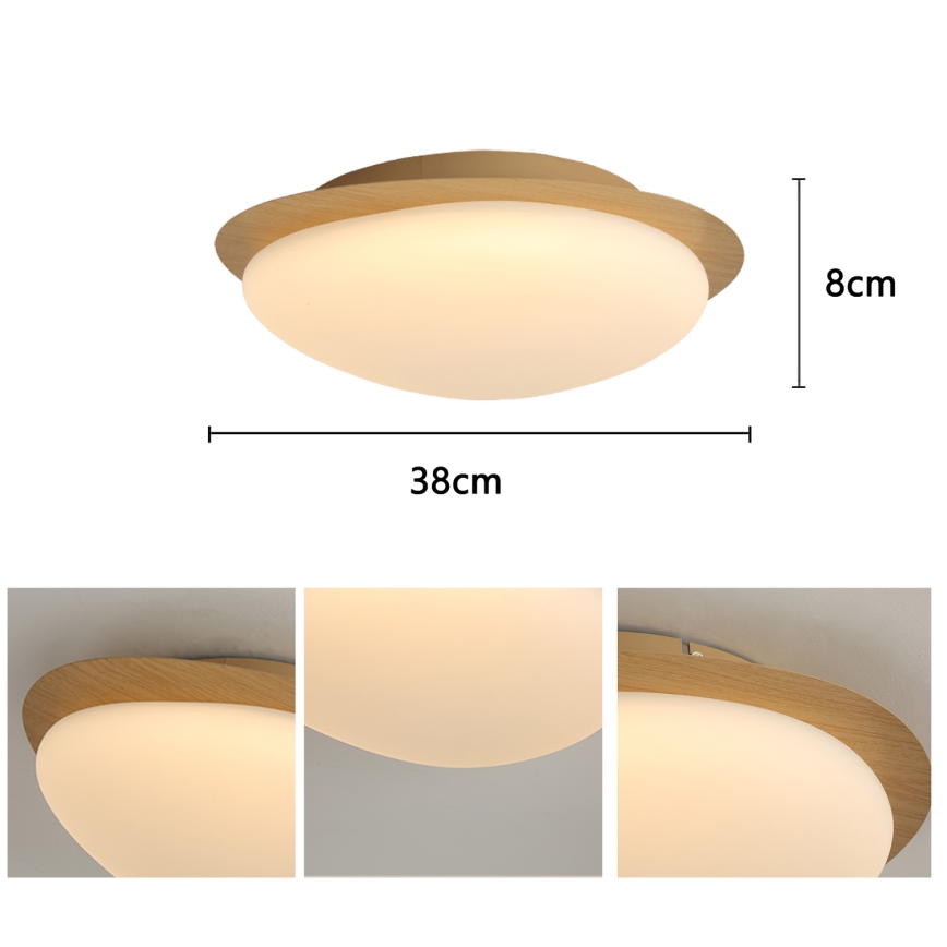 Brilagi - Plafonieră LED VISBY WOOD LED/18W/230V Ø38 cm maro