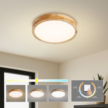 Brilagi - Plafonieră LED WOODLINE LED/24W/230V 3000/4000/6000K, stejar, diam. 30 cm