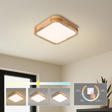 Brilagi - Plafonieră LED WOODLINE SQUARE LED/32W/230V 3000/4000/6000K stejar 30x30 cm