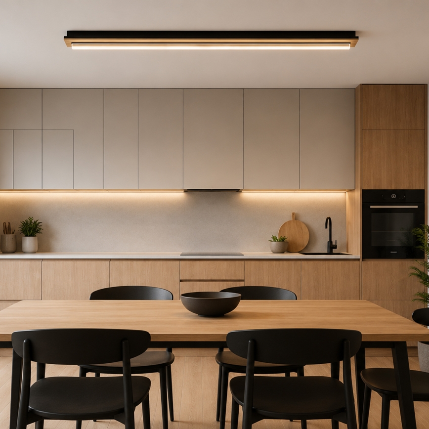 Brilagi - Plafonieră LED WOODY FLAT LED/25W/230V stejar/negru