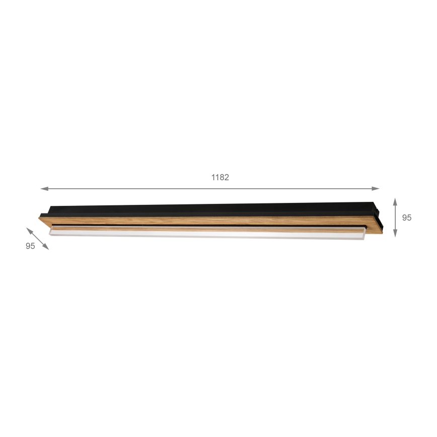 Brilagi - Plafonieră LED WOODY FLAT LED/25W/230V stejar/negru