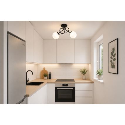 BRILAGI - Plafonieră MILO 2xE27/60W/230V negru