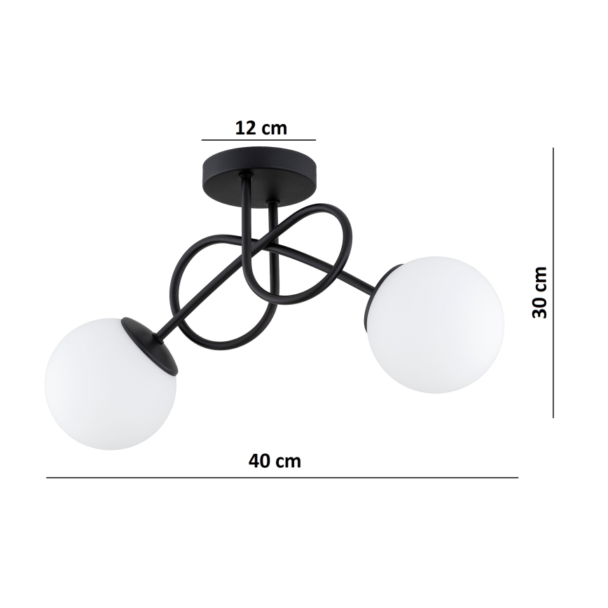 BRILAGI - Plafonieră MILO 2xE27/60W/230V negru