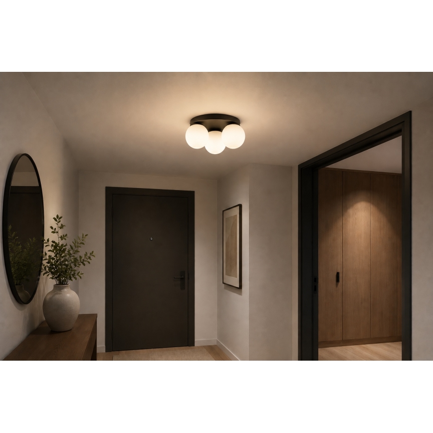 Brilagi - Plafonieră MILO 3xE27/60W/230V, diam. 35 cm, neagră