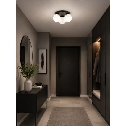 Brilagi - Plafonieră MILO 3xE27/60W/230V, diam. 35 cm, neagră