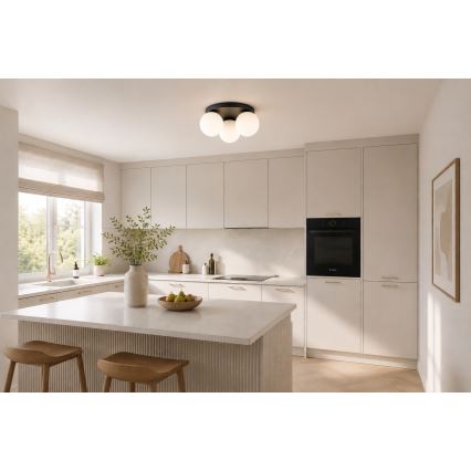 Brilagi - Plafonieră MILO 3xE27/60W/230V, diam. 35 cm, neagră