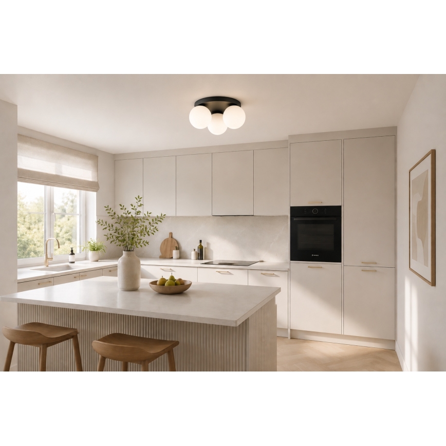 Brilagi - Plafonieră MILO 3xE27/60W/230V, diam. 35 cm, neagră