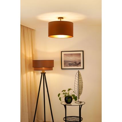 Brilagi - Plafonieră OREGON ROLLER VEGE 1xE27/15W/230V diametru 45 cm, maro