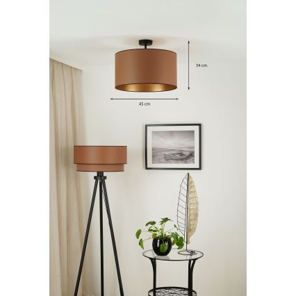 Brilagi - Plafonieră OREGON ROLLER VEGE 1xE27/15W/230V diametru 45 cm, maro