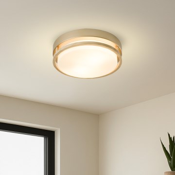 Brilagi - Plafonieră ORINO 2xE27/40W/230V, diam. 27 cm, auriu/stejar