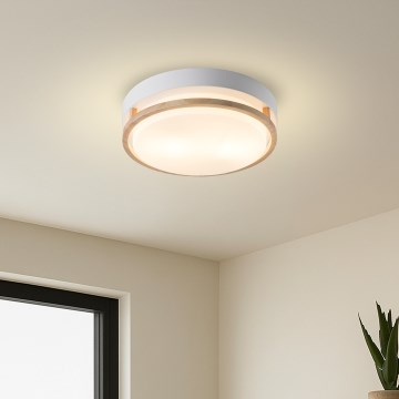 Brilagi - Plafonieră ORINO 2xE27/40W/230V Ø 27 cm alb/stejar