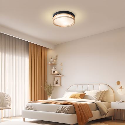 Brilagi - Plafonieră ORINO 2xE27/40W/230V Ø 27 cm negru/stejar
