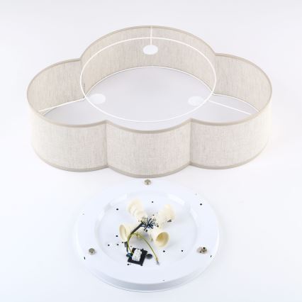 Brilagi - Plafonieră pentru copii NIMBUS LINEN 4xE27/15W/230V 46x63 cm bej