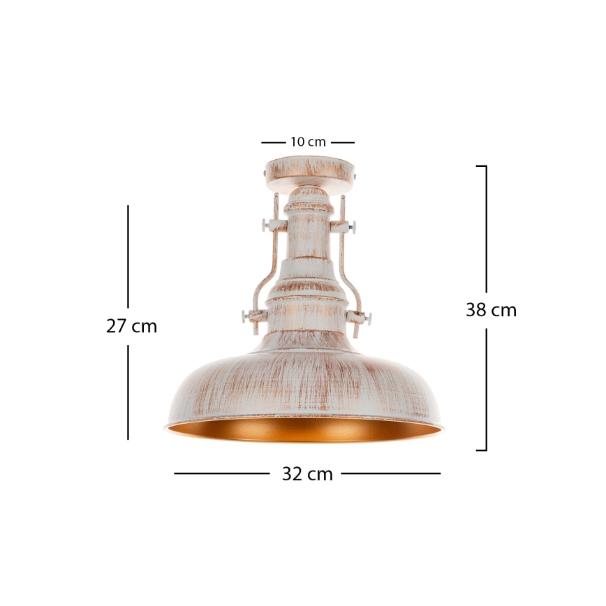 Brilagi - Plafonieră PYRONIC, 1 x E27 (40 W), 230 V, Ø 32 cm, crem cu patină