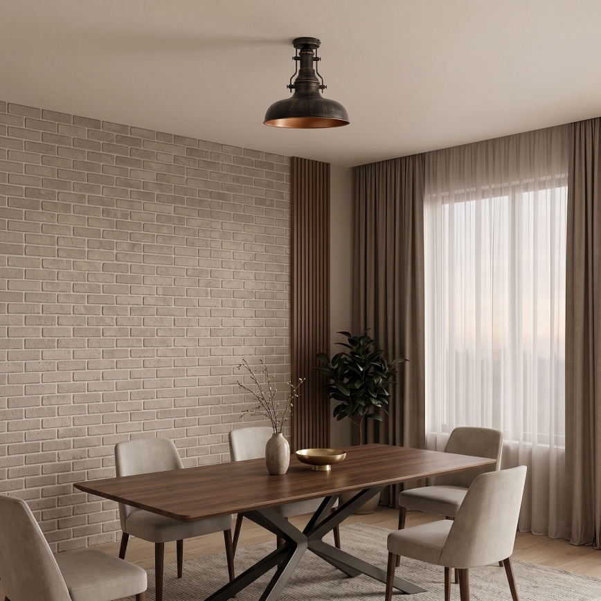 Brilagi - Plafonieră PYRONIC 1xE27/40W/230V Ø 32 cm bronz/patină