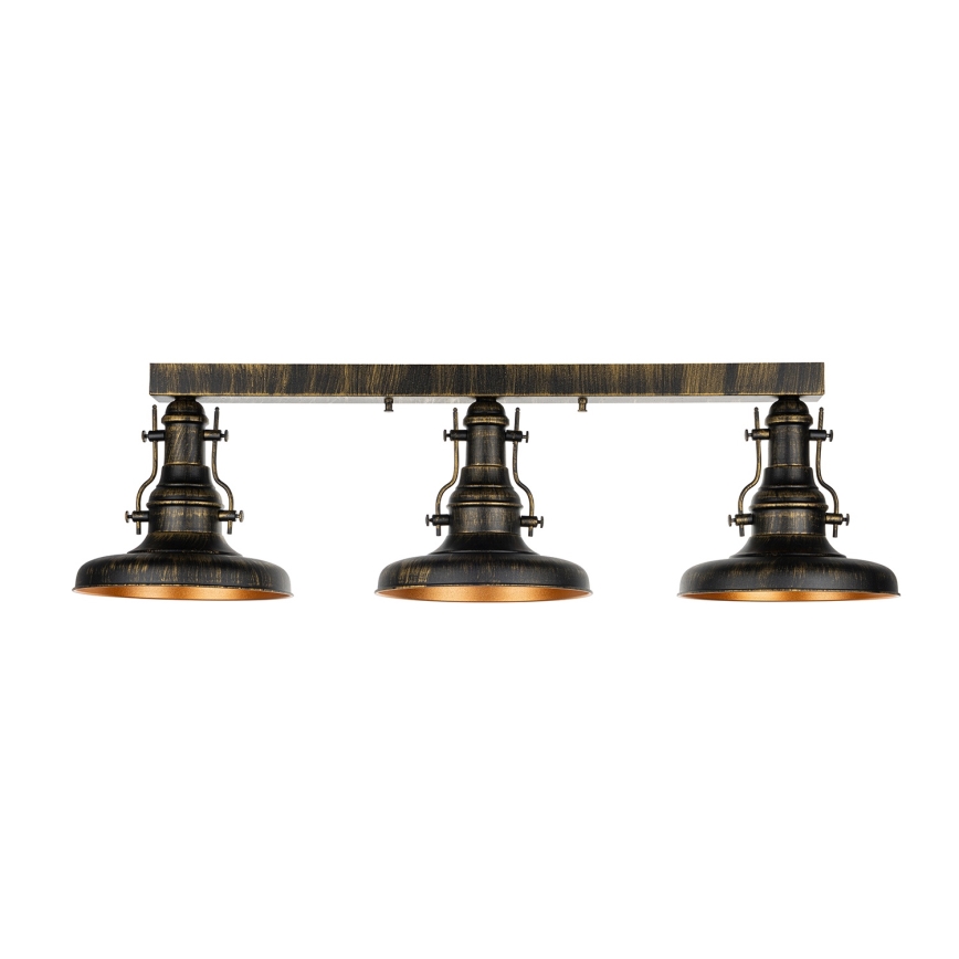Brilagi - Plafonieră PYRONIC 3xE27/40W/230V bronz/patină