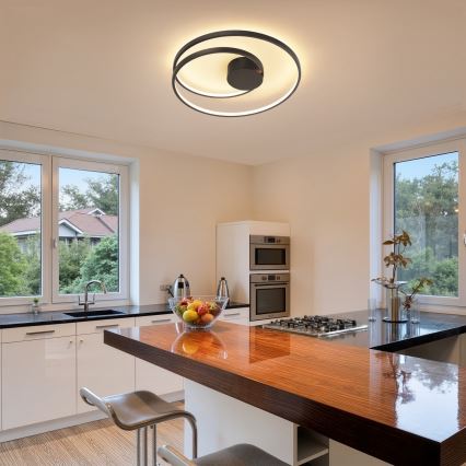 Brilagi - Plafonieră LED reglabilă TWISTER LED/48W/230V 3000-6000K Ø 50 cm neagră + telecomandă