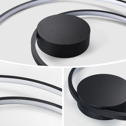 Brilagi - Plafonieră LED reglabilă TWISTER LED/48W/230V 3000-6000K Ø 50 cm neagră + telecomandă