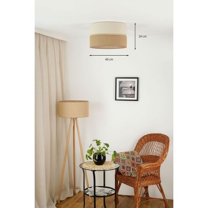 Brilagi - Plafonieră ROYAL YUTE 1xE27/15W/230V diametru 40 cm bej/crem