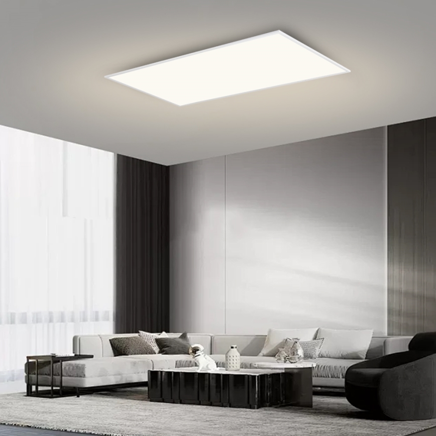 Brilagi - Plafonieră LED dimabilă SLIMFRAME, 80 W, 230 V, 120 x 60 cm, 3000–6000 K, albă + telecomandă