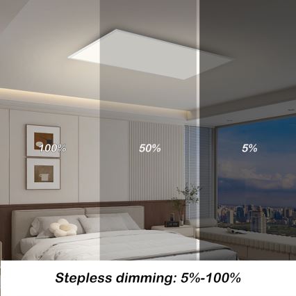 Brilagi - Plafonieră LED dimabilă SLIMFRAME, 80 W, 230 V, 120 x 60 cm, 3000–6000 K, albă + telecomandă