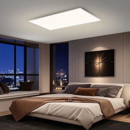 Brilagi - Plafonieră LED dimabilă SLIMFRAME, 80 W, 230 V, 120 x 60 cm, 3000–6000 K, albă + telecomandă