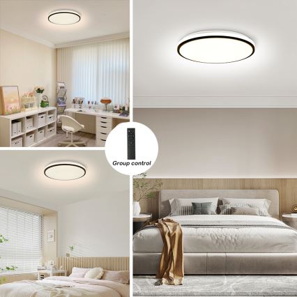 Brilagi - Plafonieră LED dimabilă SMART, 36W, 230V, Ø48 cm, 3000–6000K, Wi‑Fi Tuya Beacon + telecomandă