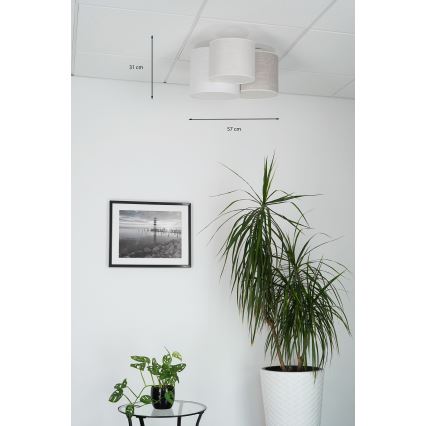 Brilagi - Plafonieră SNAKE 3xE27/15W/230V 50x57 cm gri/crem
