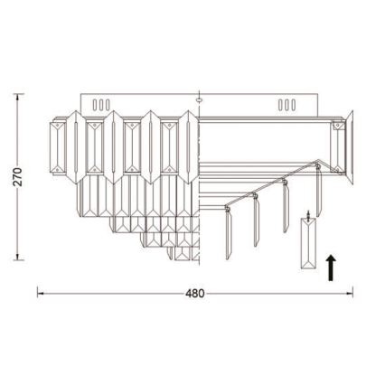 Brilagi - Plafonieră SPECTRA 5xE14/40W/230V diam. 48 cm aurie