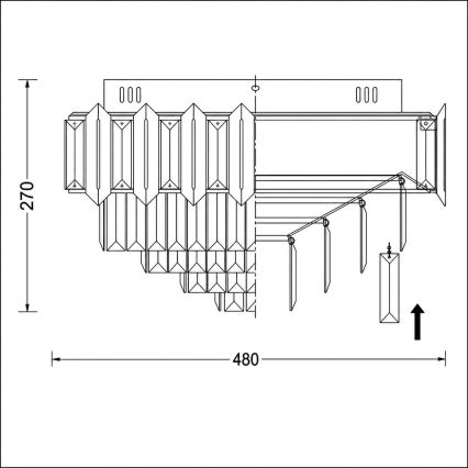 BRILAGI - Plafonieră SPECTRA 5xE14/40W/230V diam. 48 cm aurie