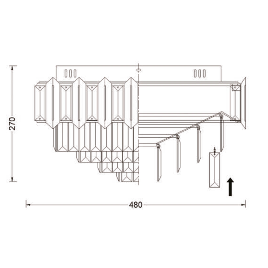 Brilagi - Plafonieră SPECTRA 5xE14/40W/230V diam. 48 cm neagră
