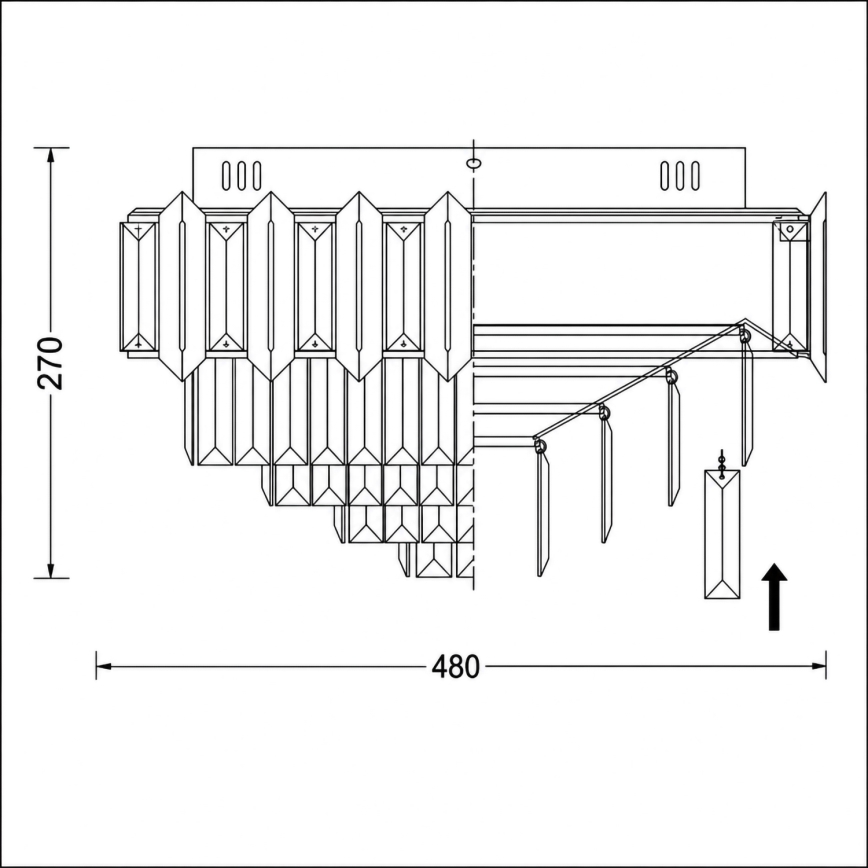 BRILAGI - Plafonieră SPECTRA 5xE14/40W/230V diam. 48 cm neagră