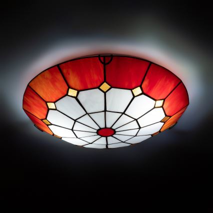Brilagi - Plafonieră Tiffany cu vitralii SIENNA 2xE27/60W/230V Ø 40 cm